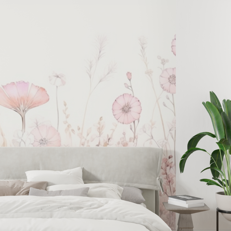 Watercolor Light Flowers Wallpaper | Murals Wallpaper