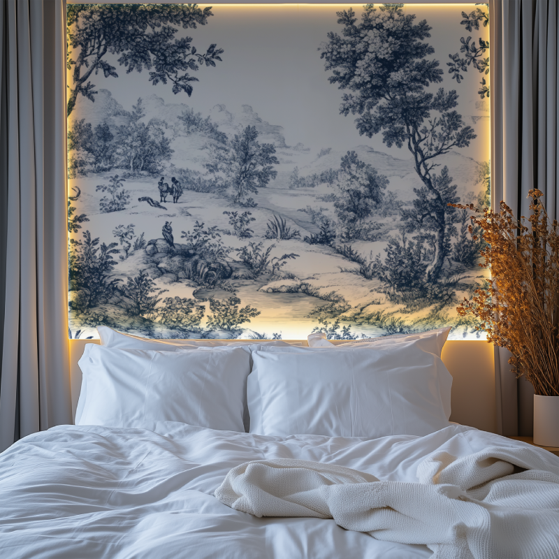 Vintage Toile de Jouy Mural Wallpaper