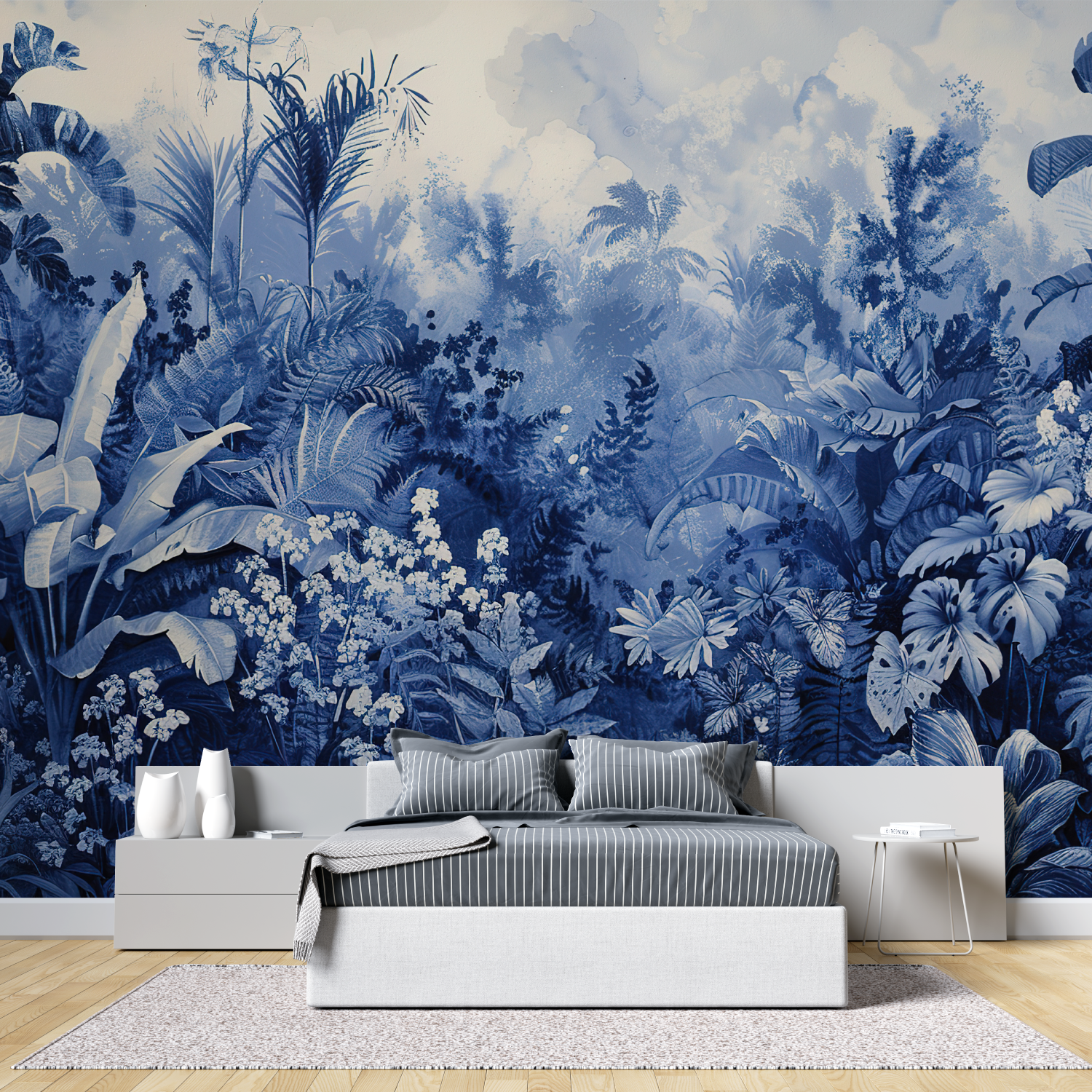 Blue and White Mural Wallpaper | Murals Wallpaper