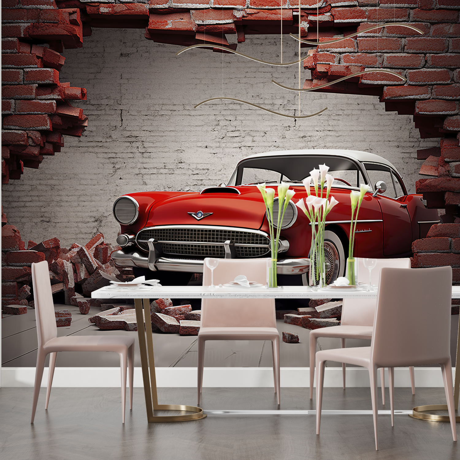 Vintage Car 3D Wallpaper | Murals Wallpaper