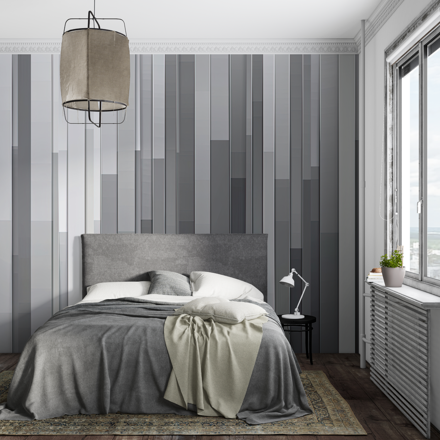 Gray Living Room Wallpaper | Murals Wallpaper