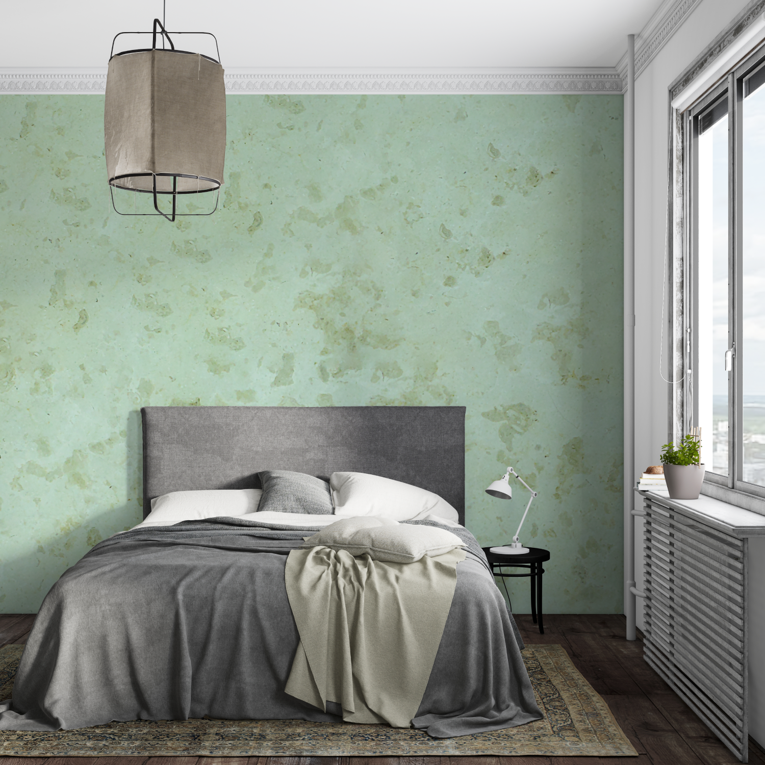 Sage Green Patterned Wallpaper | Murals Wallpaper
