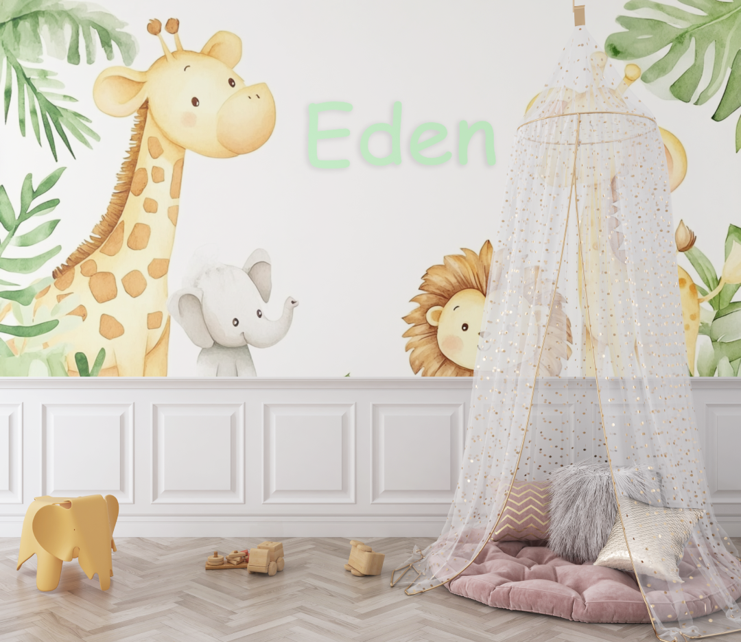 Jungle Animal Name Wallpaper | Murals Wallpaper