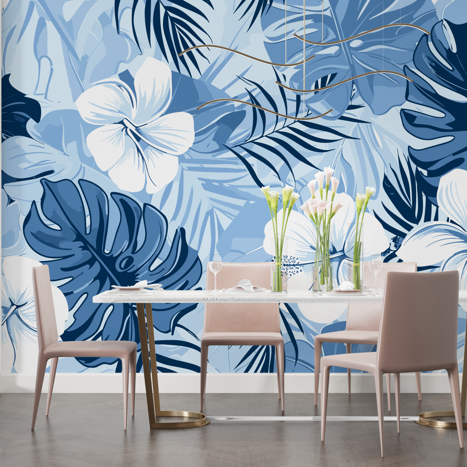 Blue Tropical Wallpaper | Murals Wallpaper