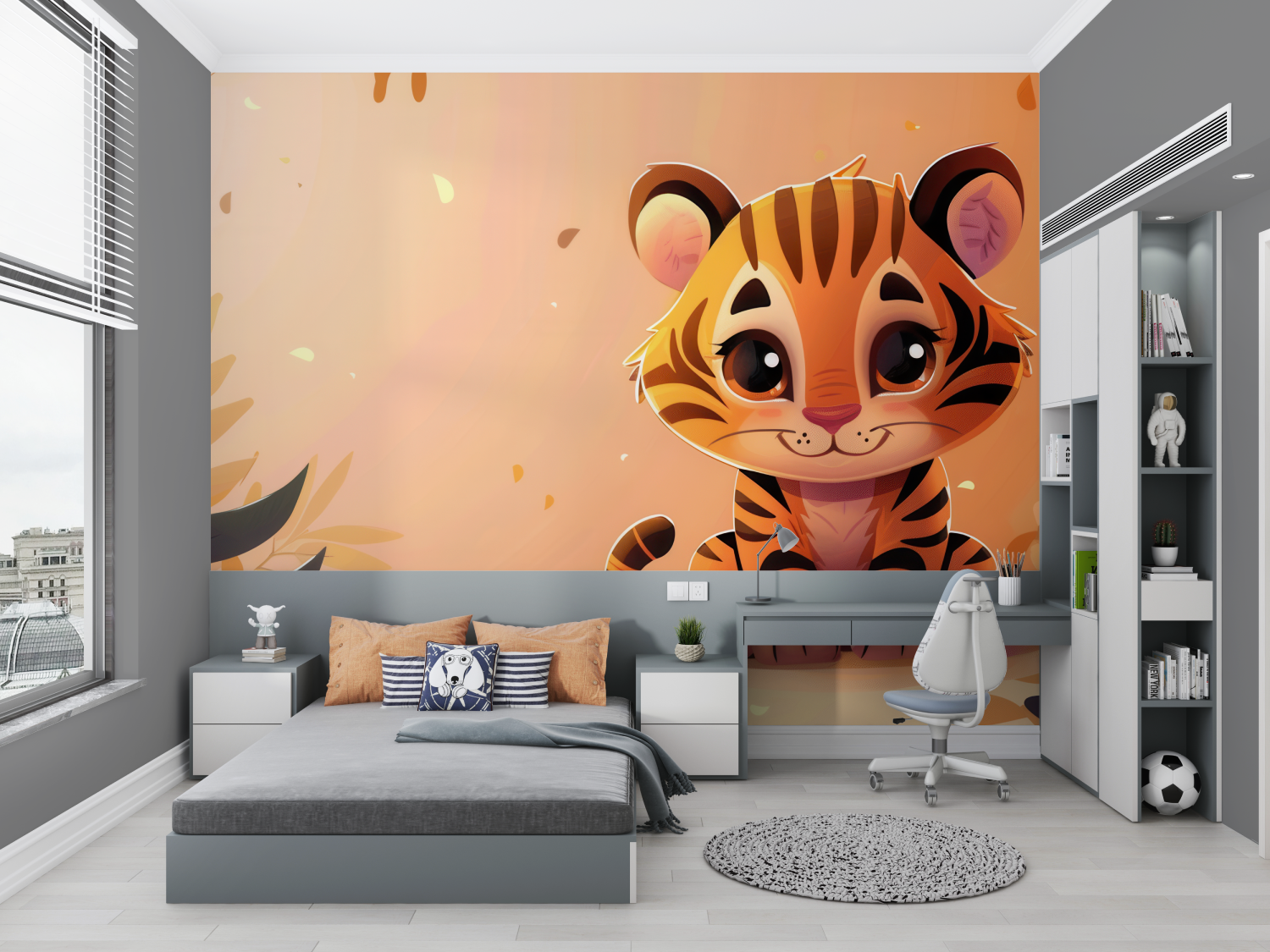 Tiger-Tapete für Kinder | Wandbilder