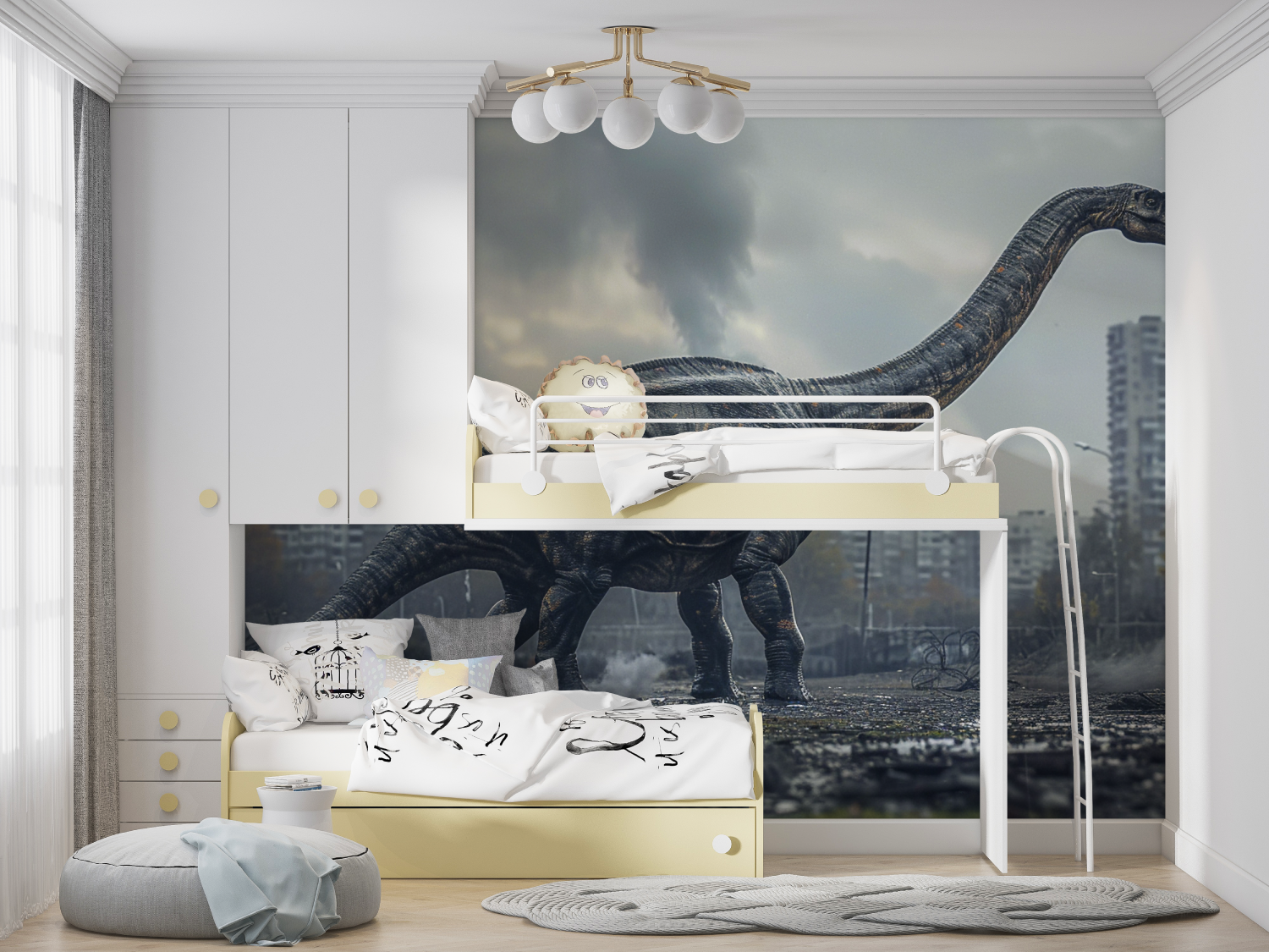 Dinosaur Wallpaper in the City | Murals Wallpaper