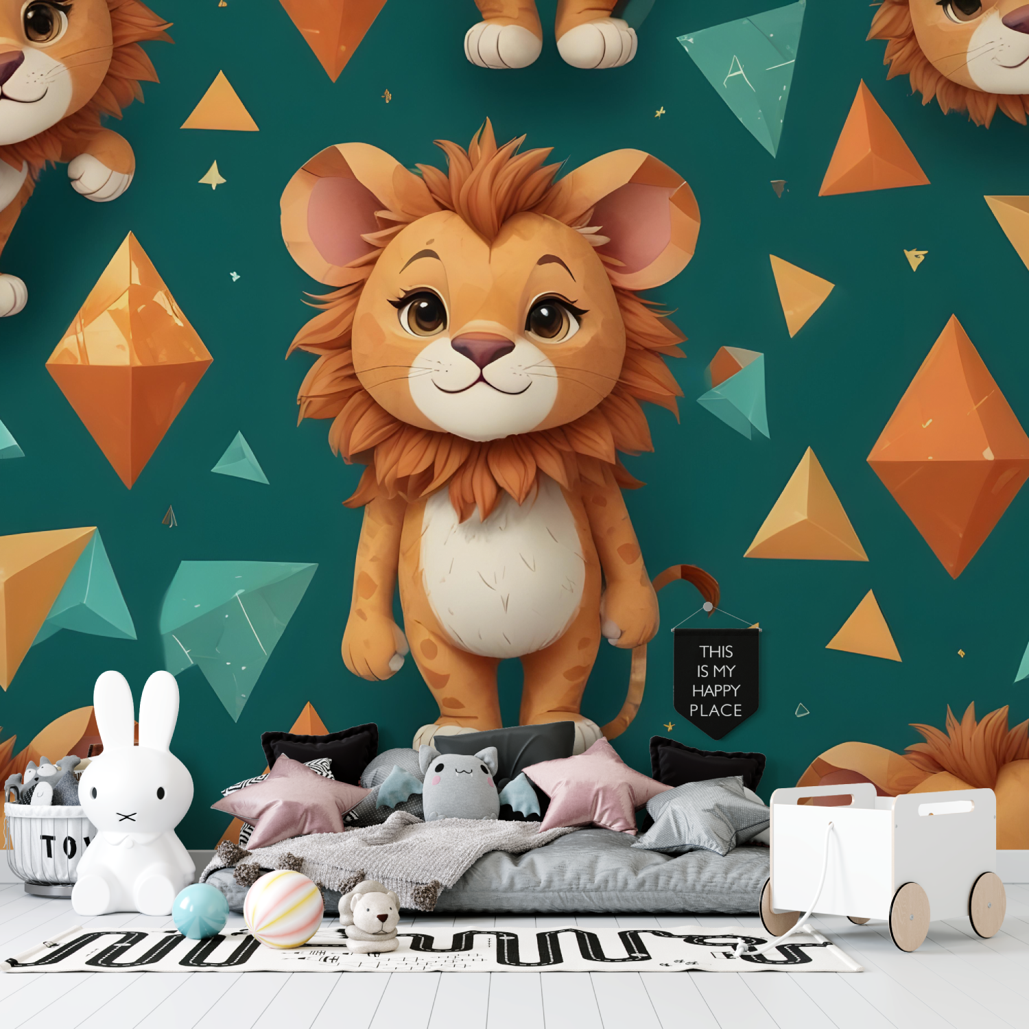 Green Cub Lion Wallpaper | Murals Wallpaper