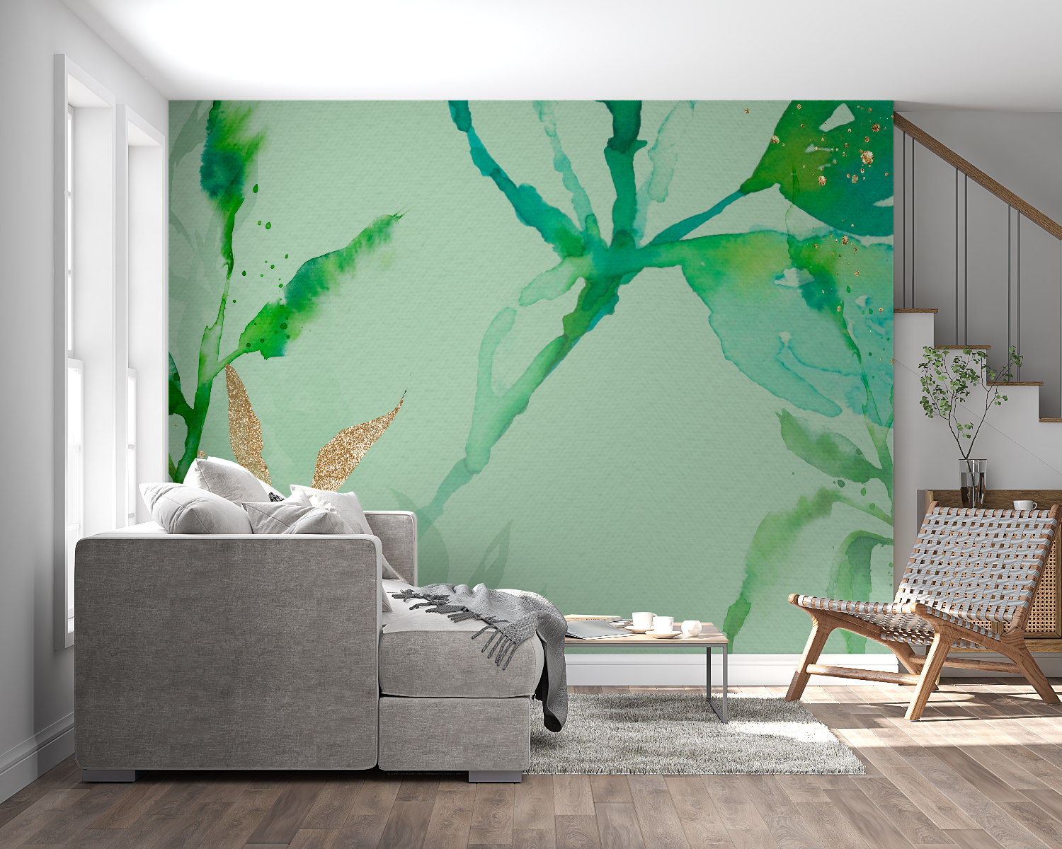 Aqua Green Wallpaper for Bedroom | Murals Wallpaper