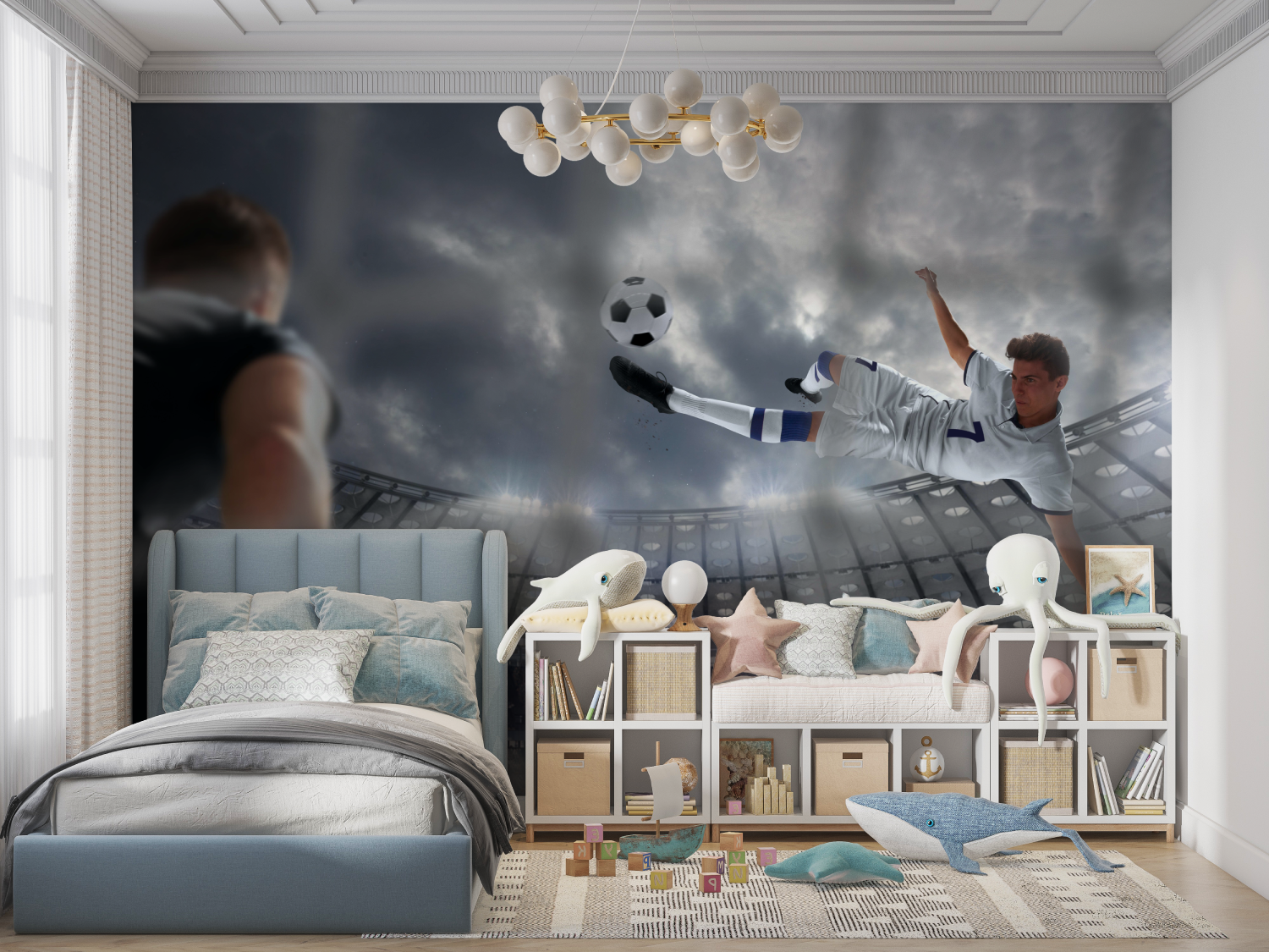 Fußballspieler-Hintergrundbild | Wandbild-Hintergrundbild