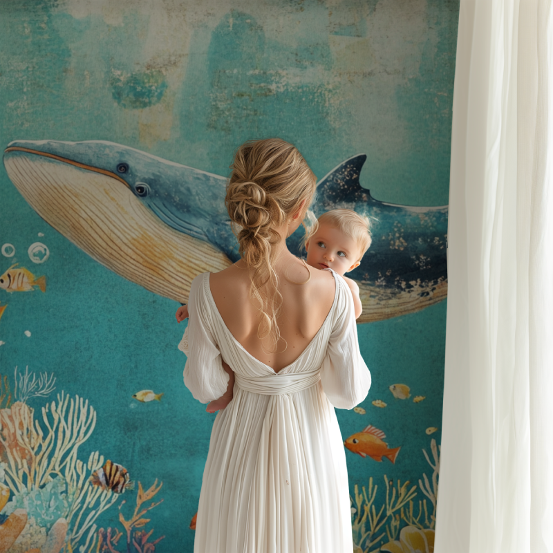 Whale and Coral Wallpaper | Murals Wallpaper