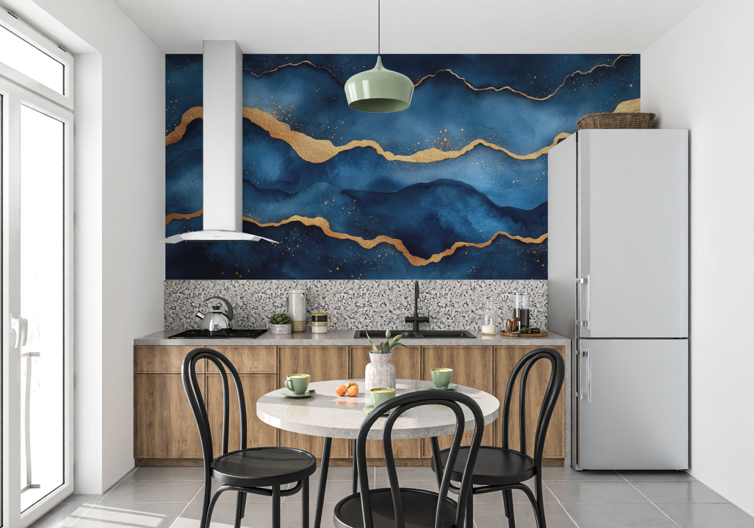 Blue Gold Wallpaper | Murals Wallpaper