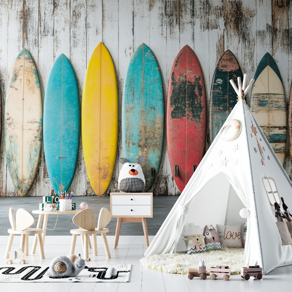 Papier peint ado classique surf vintage chambre bebe