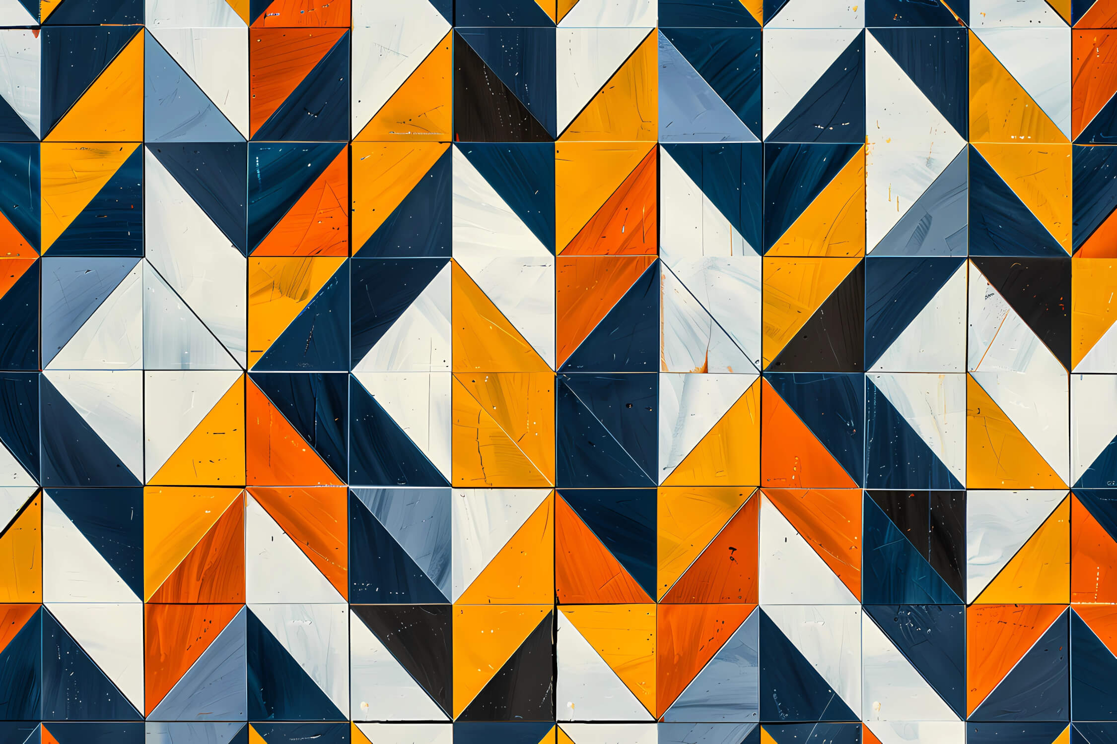 Geometric Pattern Orange Wallpaper | Murals Wallpaper