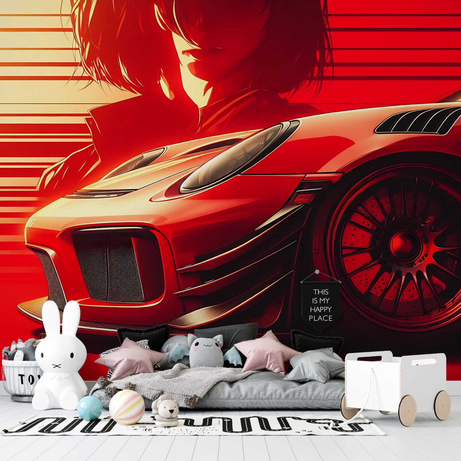 Red Sports Car Wallpaper | Murals Wallpaper