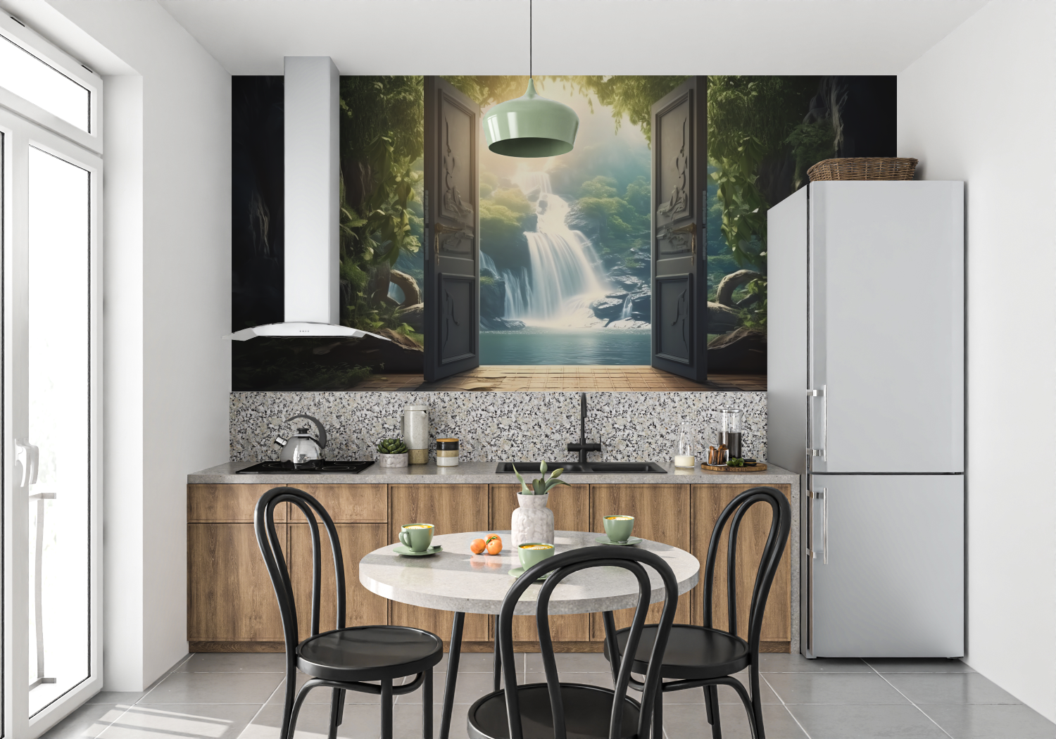 Blue Waterfall Mural Wallpaper | Murals Wallpaper