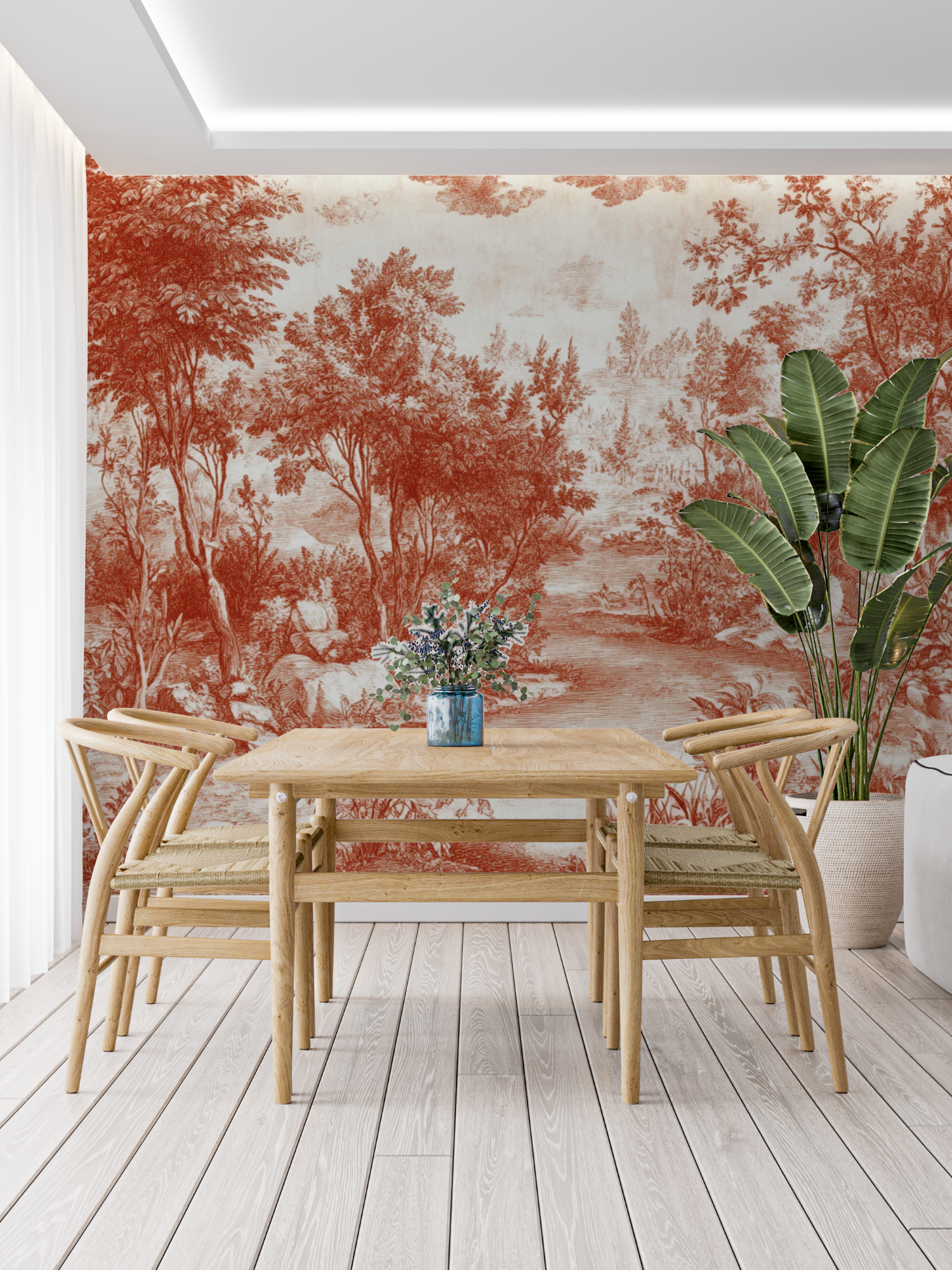 Terracotta Wallpaper Jouy Room | Murals Wallpaper
