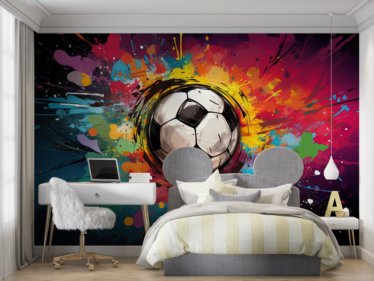 Balloon Graffiti Football Wallpaper | Murals Wallpaper