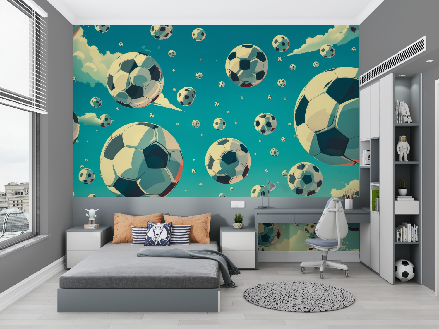 Soccer Themed Wallpaper for Kids' Room | Murals Wallpaper