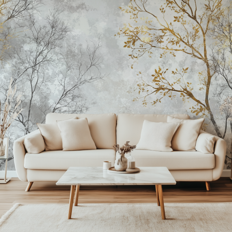 Metallic Tree Wallpaper | Murals Wallpaper