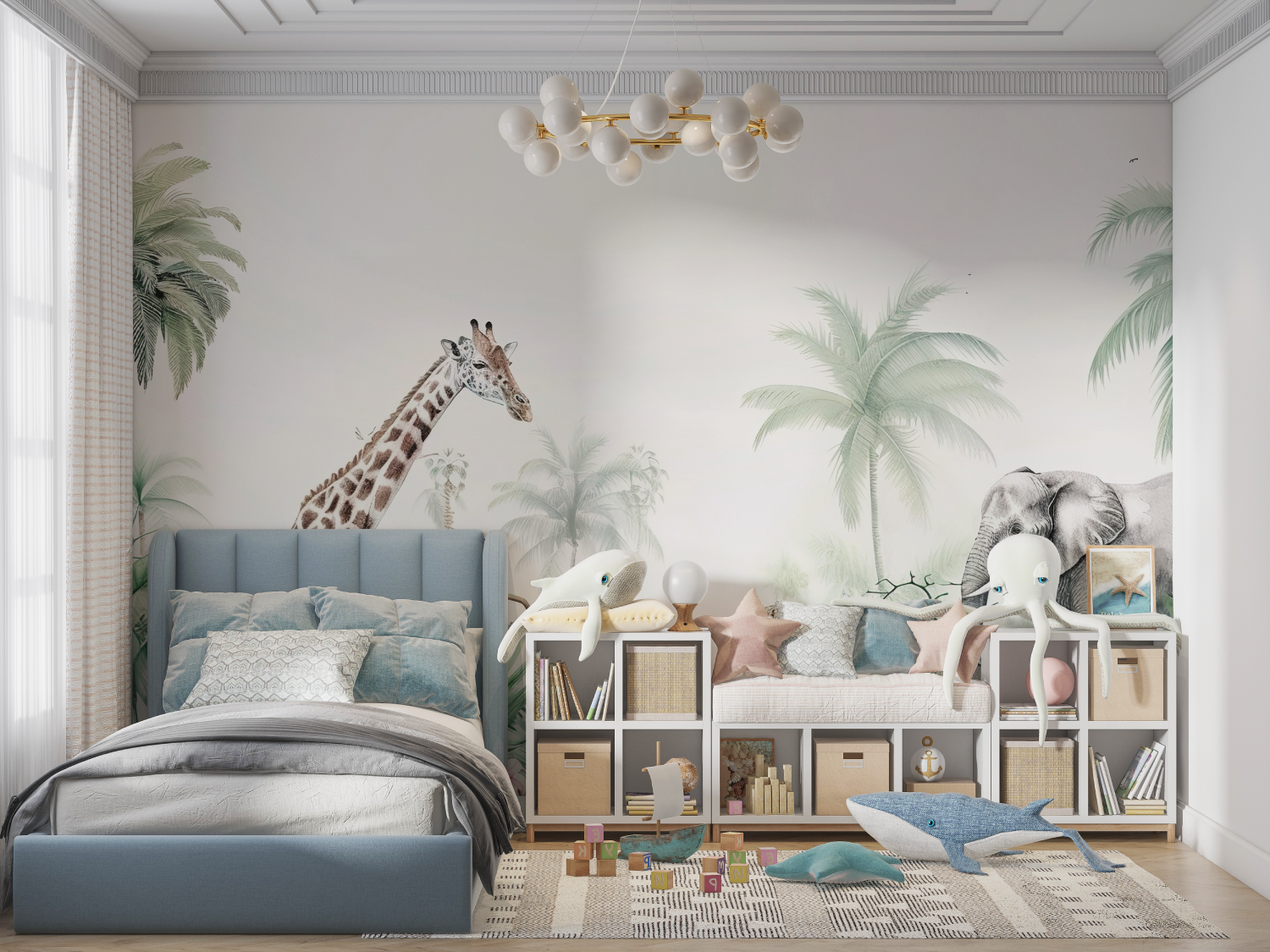 Tapeten Modernes Schlafzimmer – Zimmer mit Panoramablick