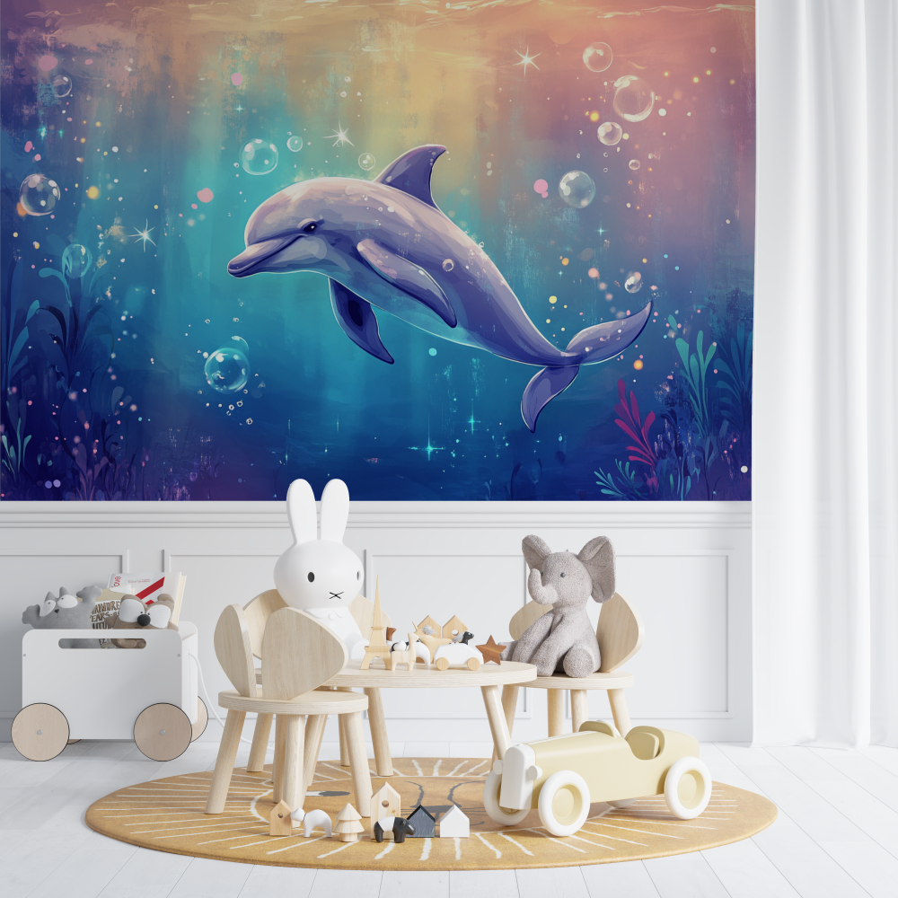 Marine Wallpaper My Friendly Dolphin | Murals Wallpaper