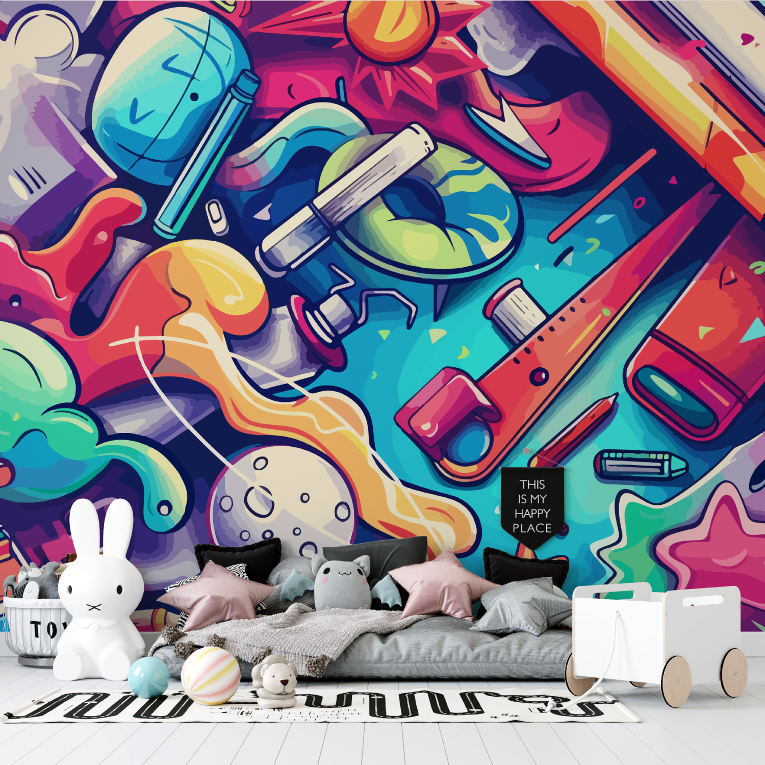 Teen Art Graffiti Design Wallpaper | Murals Wallpaper