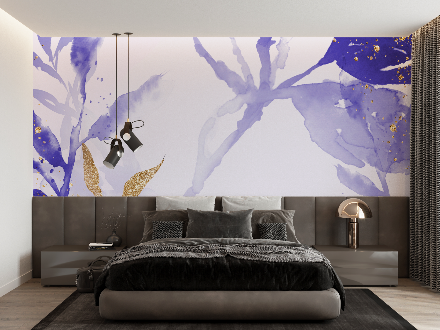 Gray Purple Wallpaper | Murals Wallpaper