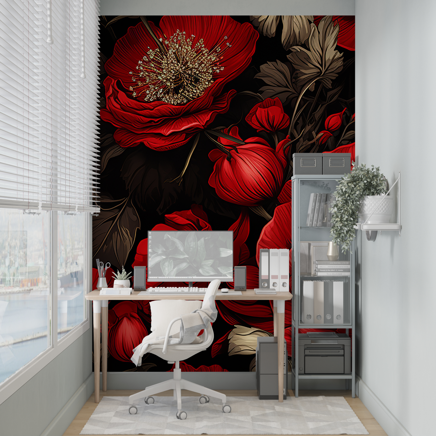 Large Red Pink Wallpaper | Murals Wallpaper