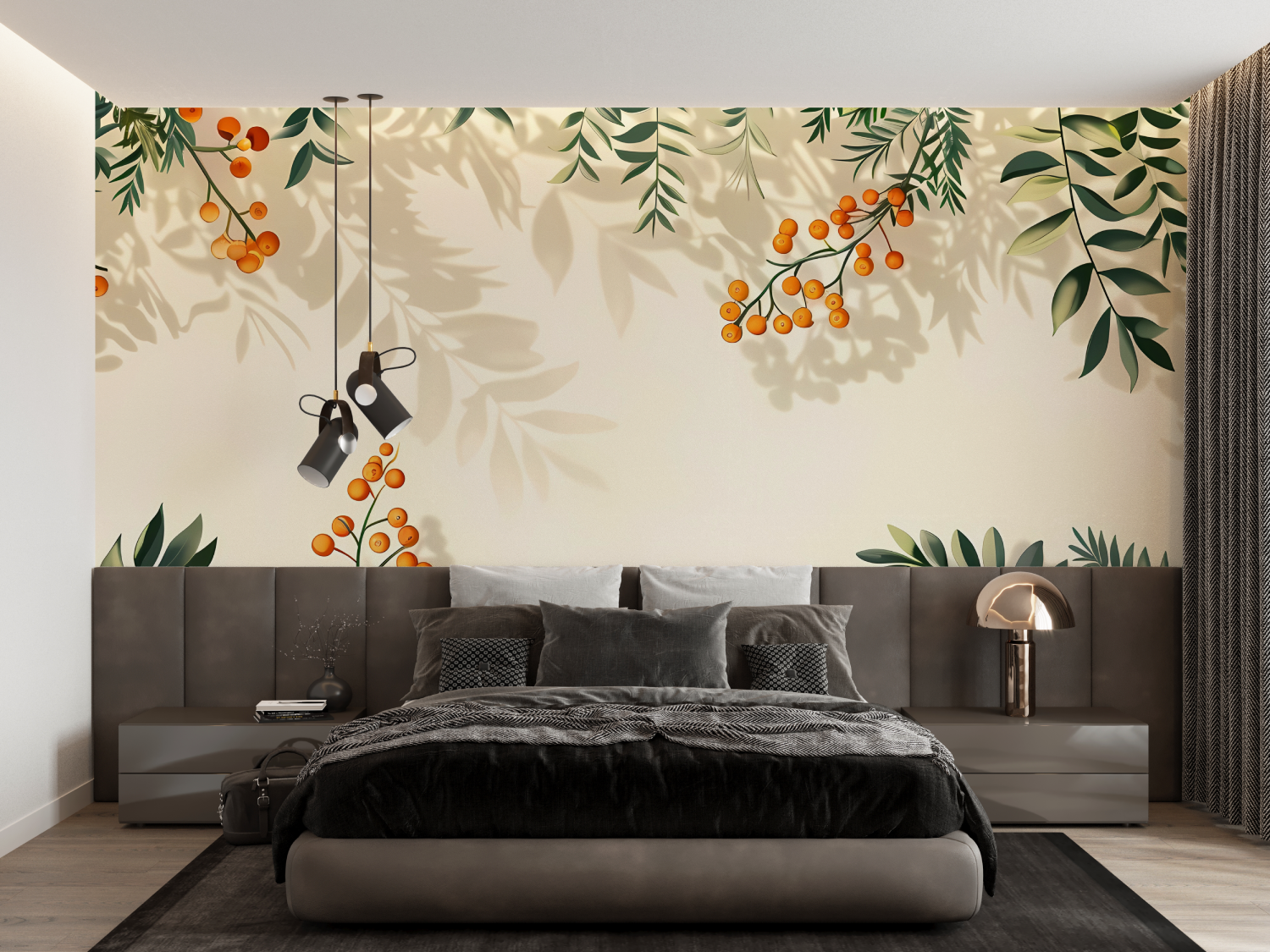 Terracotta and Green Wallpaper | Murals Wallpaper