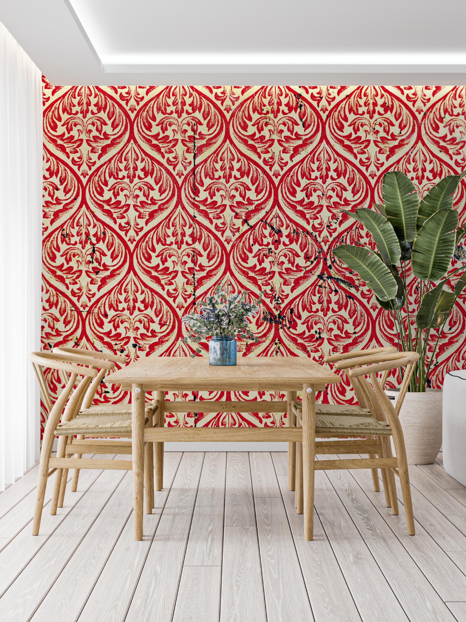 Red Used Baroque Wallpaper | Murals Wallpaper