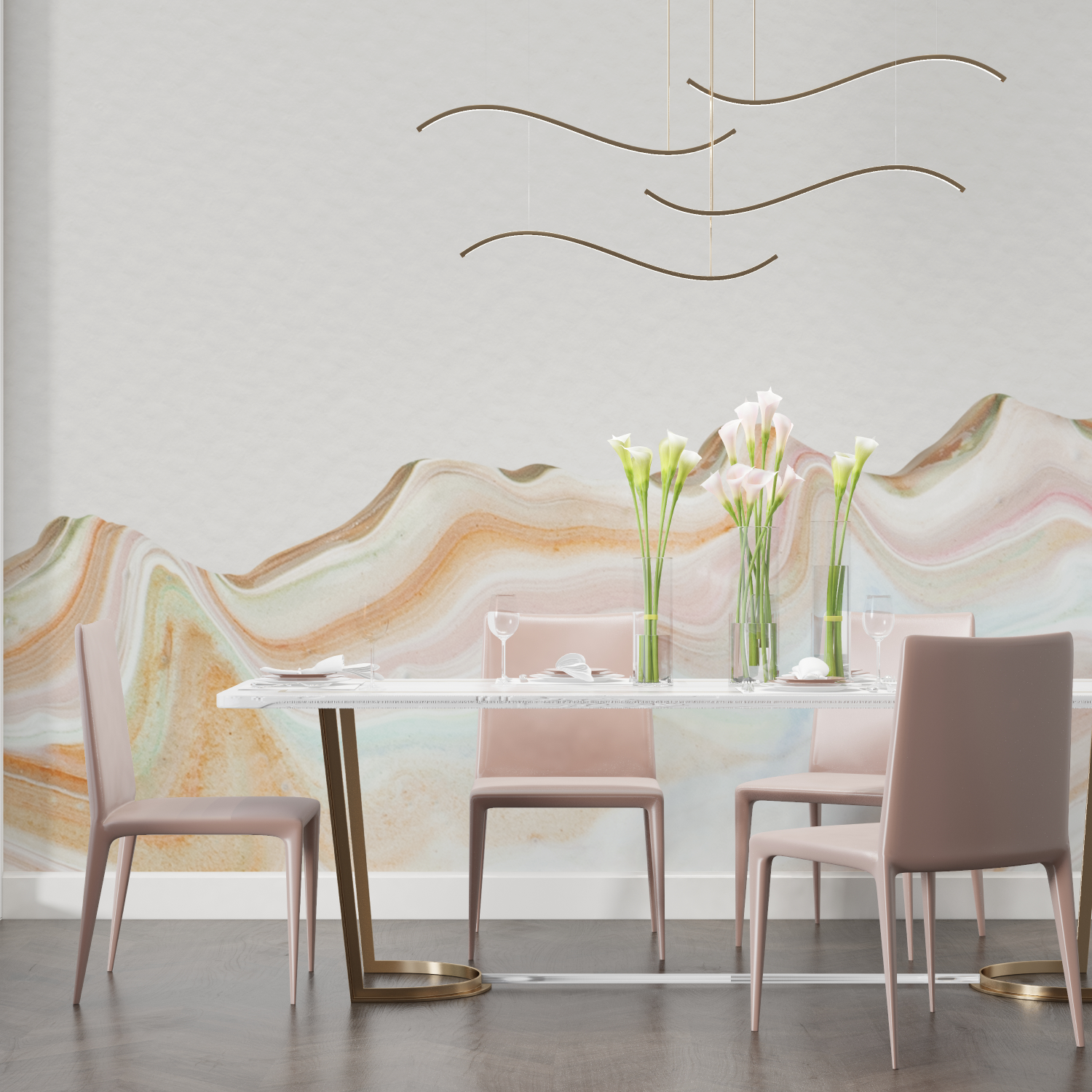 Watercolor Wave Design Wallpaper | Murals Wallpaper