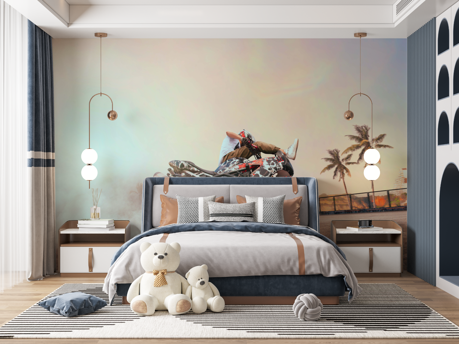 Freestyle Drift Motorcycle Wallpaper | Murals Wallpaper