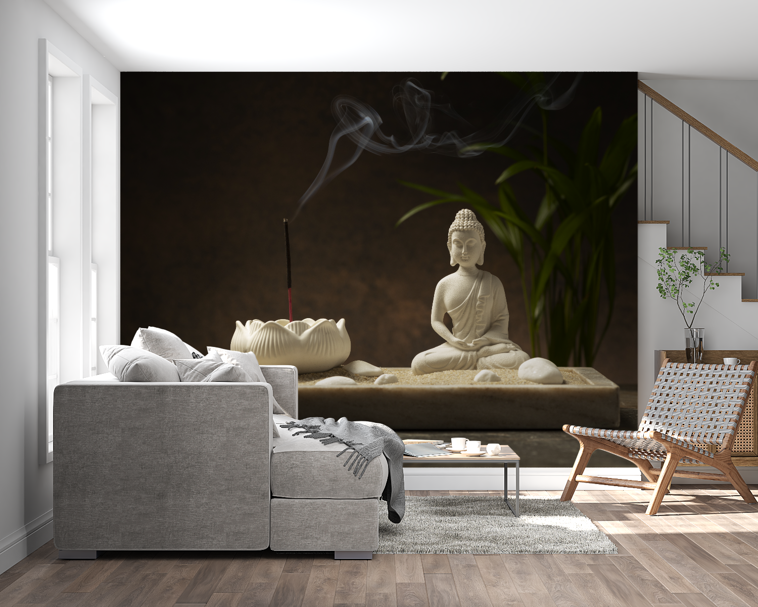 Buddha Zen Incense Wallpaper | Murals Wallpaper