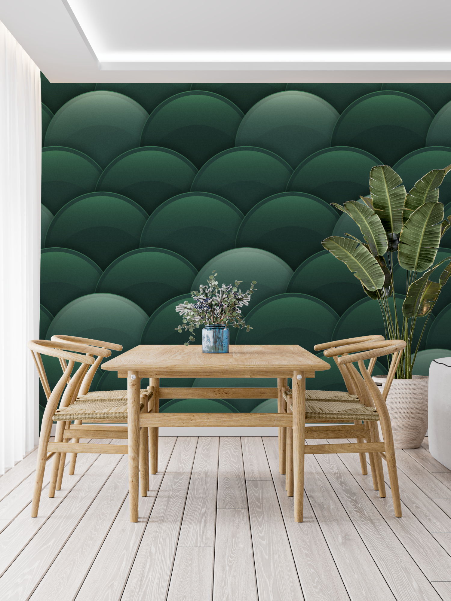 Green Patterned Wallpaper | Murals Wallpaper