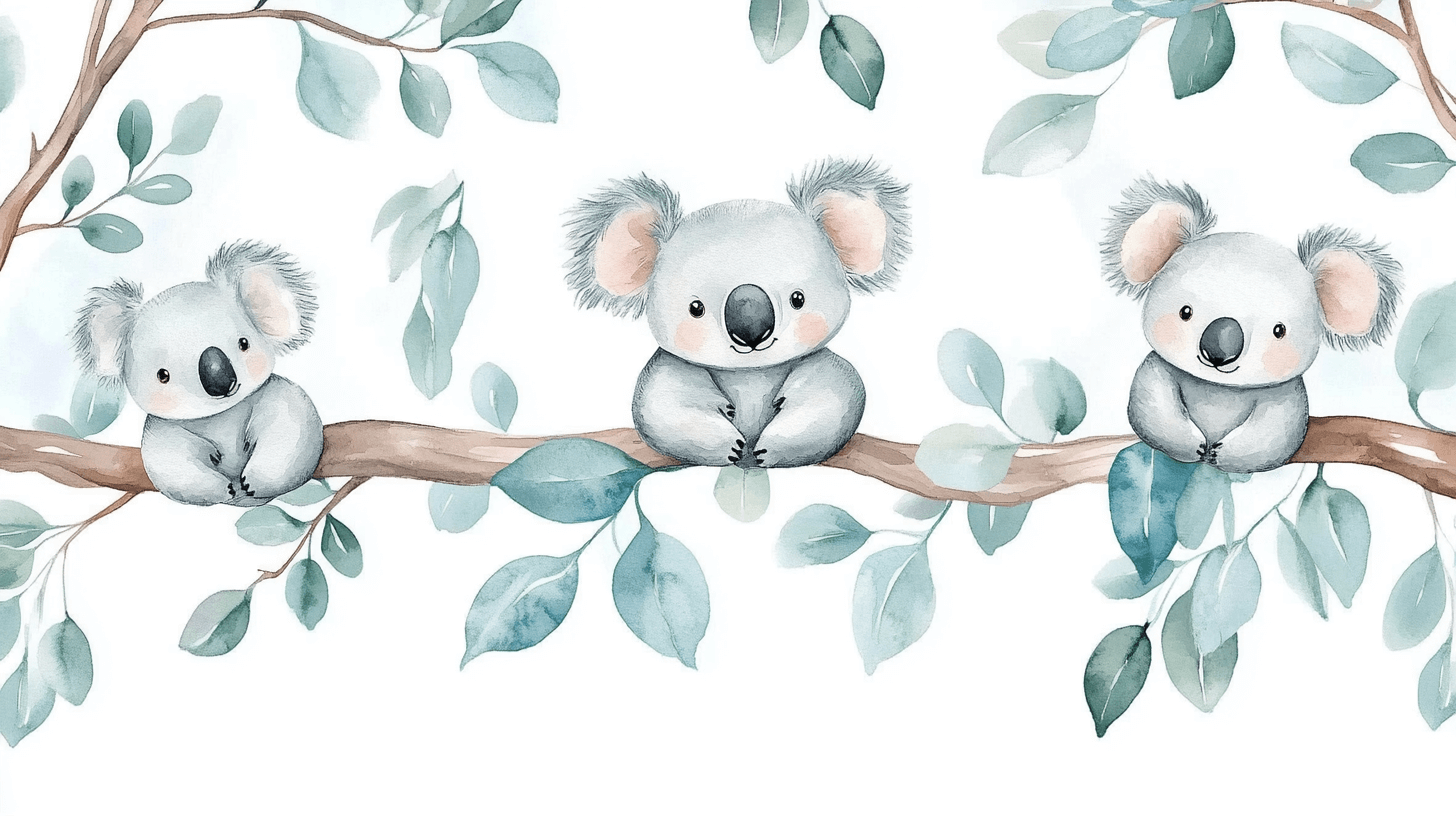 Pastel Koala Cocoon Wallpaper | Murals Wallpaper