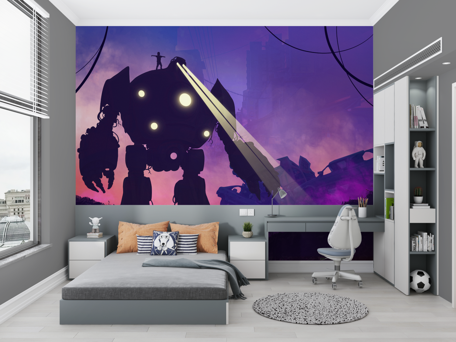 Future Robot Nighttime Wallpaper | Murals Wallpaper