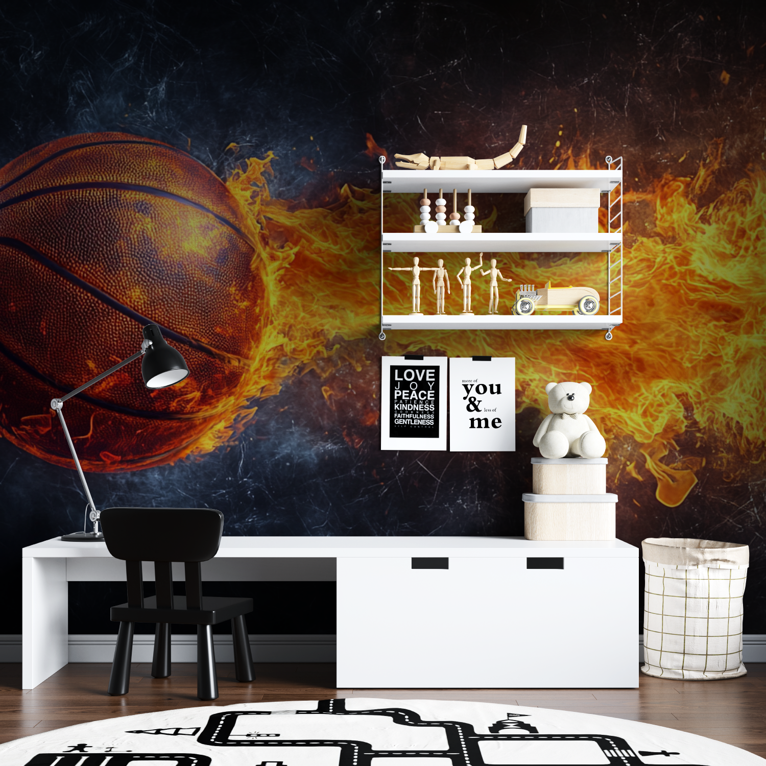 Balloon Flames Basketball Wallpaper | Murals Wallpaper