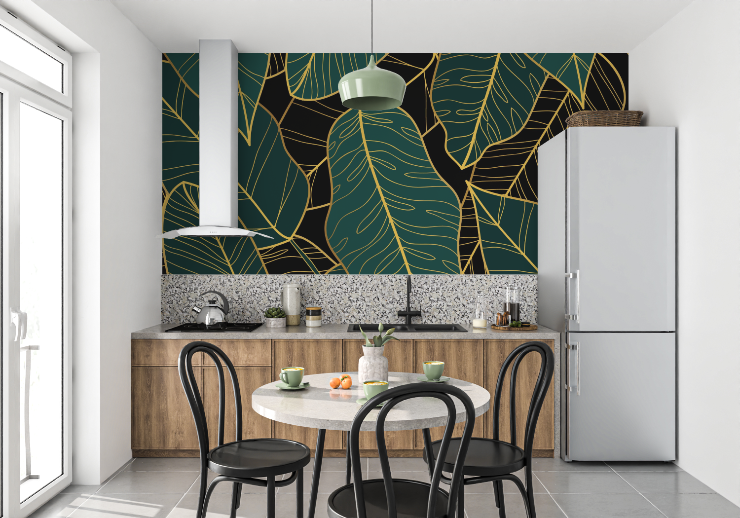 Dark Green and Gold Wallpaper | Murals Wallpaper