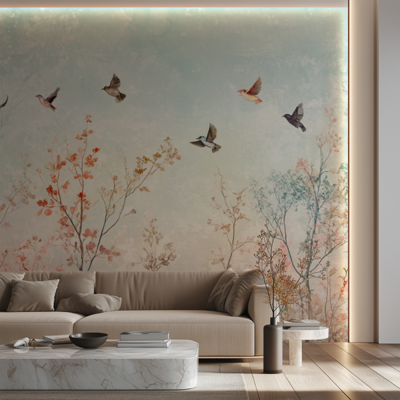 Tree and Birds Wallpaper | Murals Wallpaper