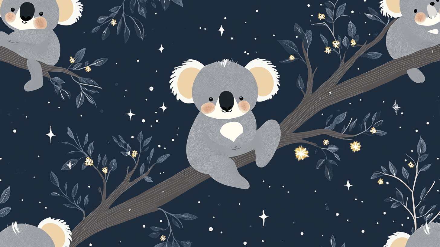 Koala and Star Cradle Wallpaper | Murals Wallpaper