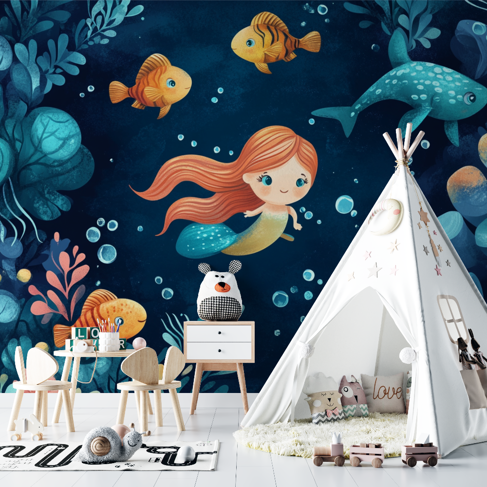 Marine Siren Wallpaper for Girls' Room | Murals Wallpaper