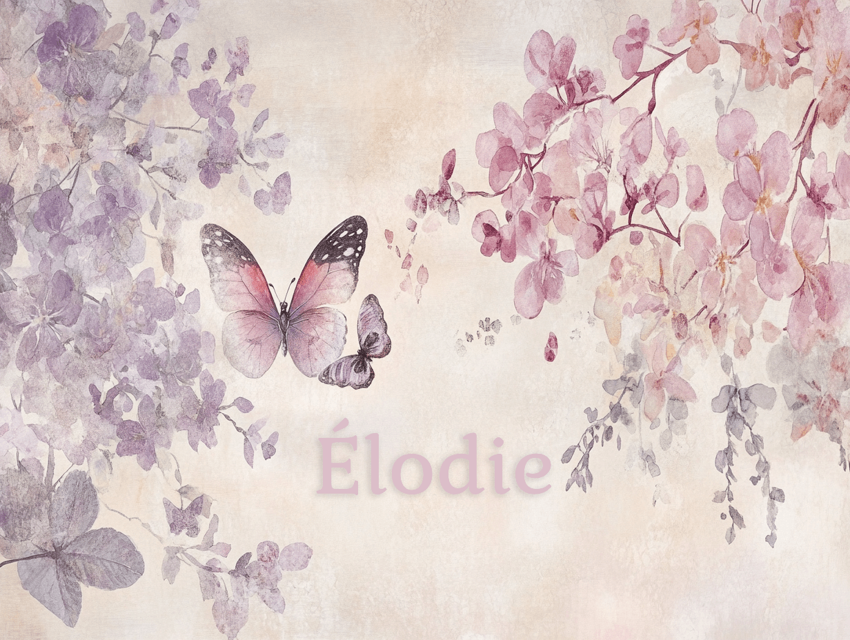 Name Wallpaper Pink Butterflies | Murals Wallpaper