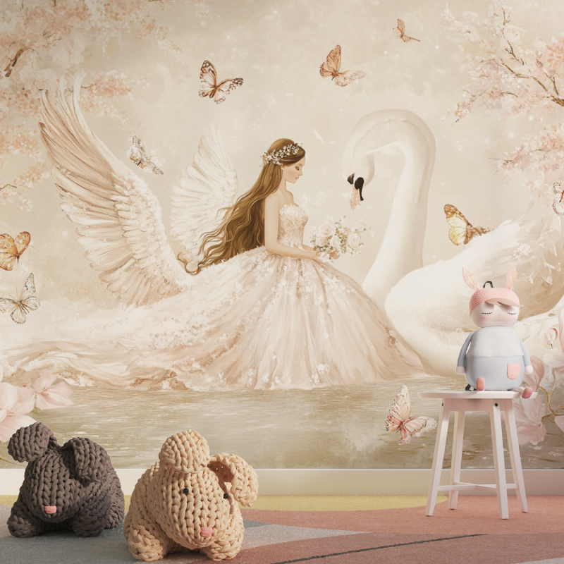 Princess and Swan Wallpaper | Murals Wallpaper