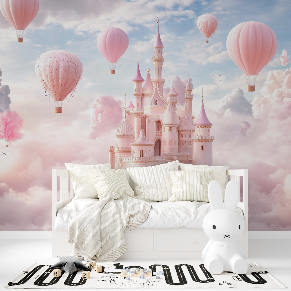 Princess Balloon and Castle Wallpaper | Murals Wallpaper