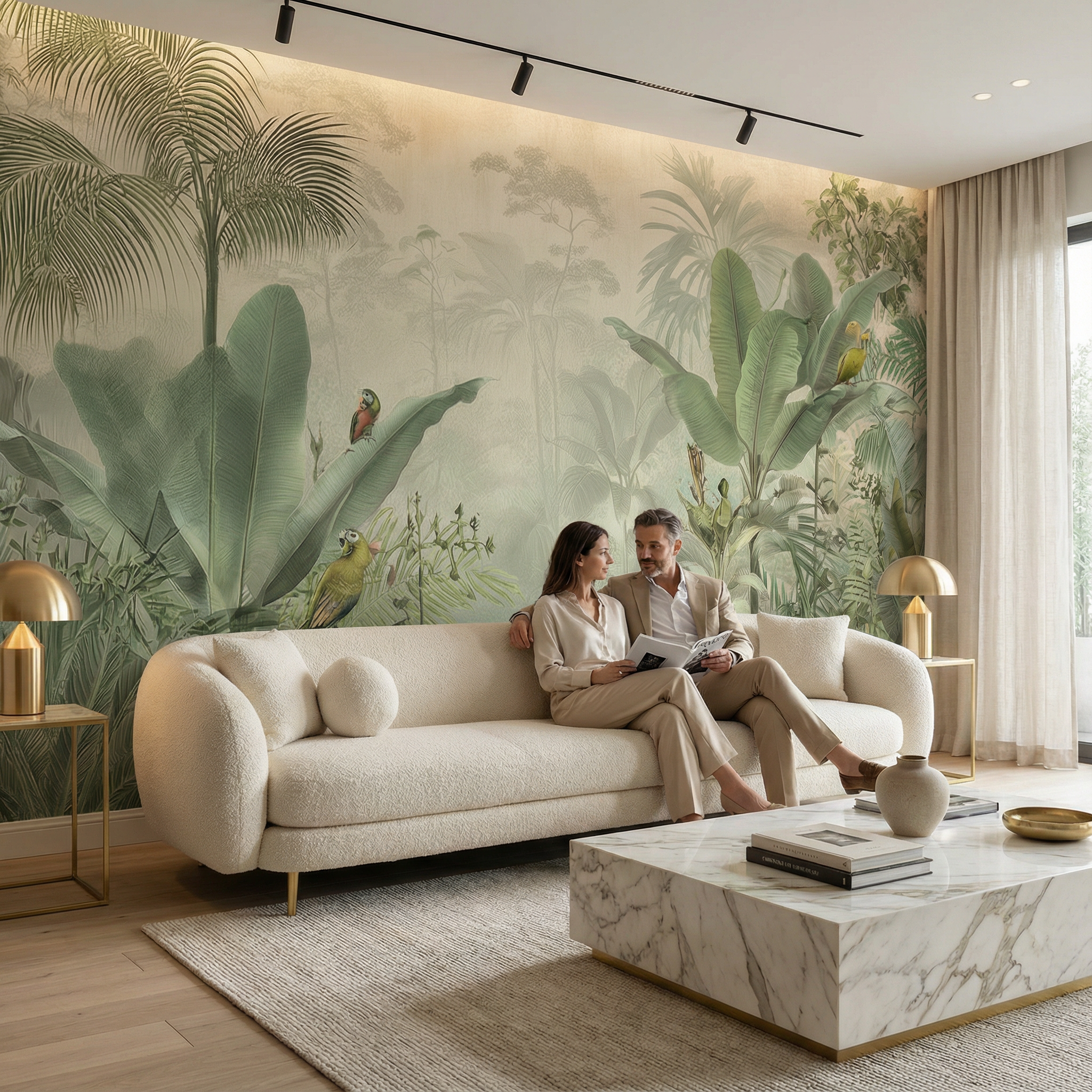 Old Toile Vintage Mural Wallpaper