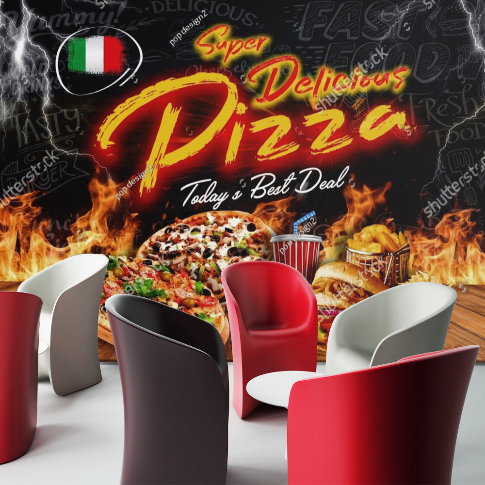 3D-Pizzeria-Tapete | Wandbilder