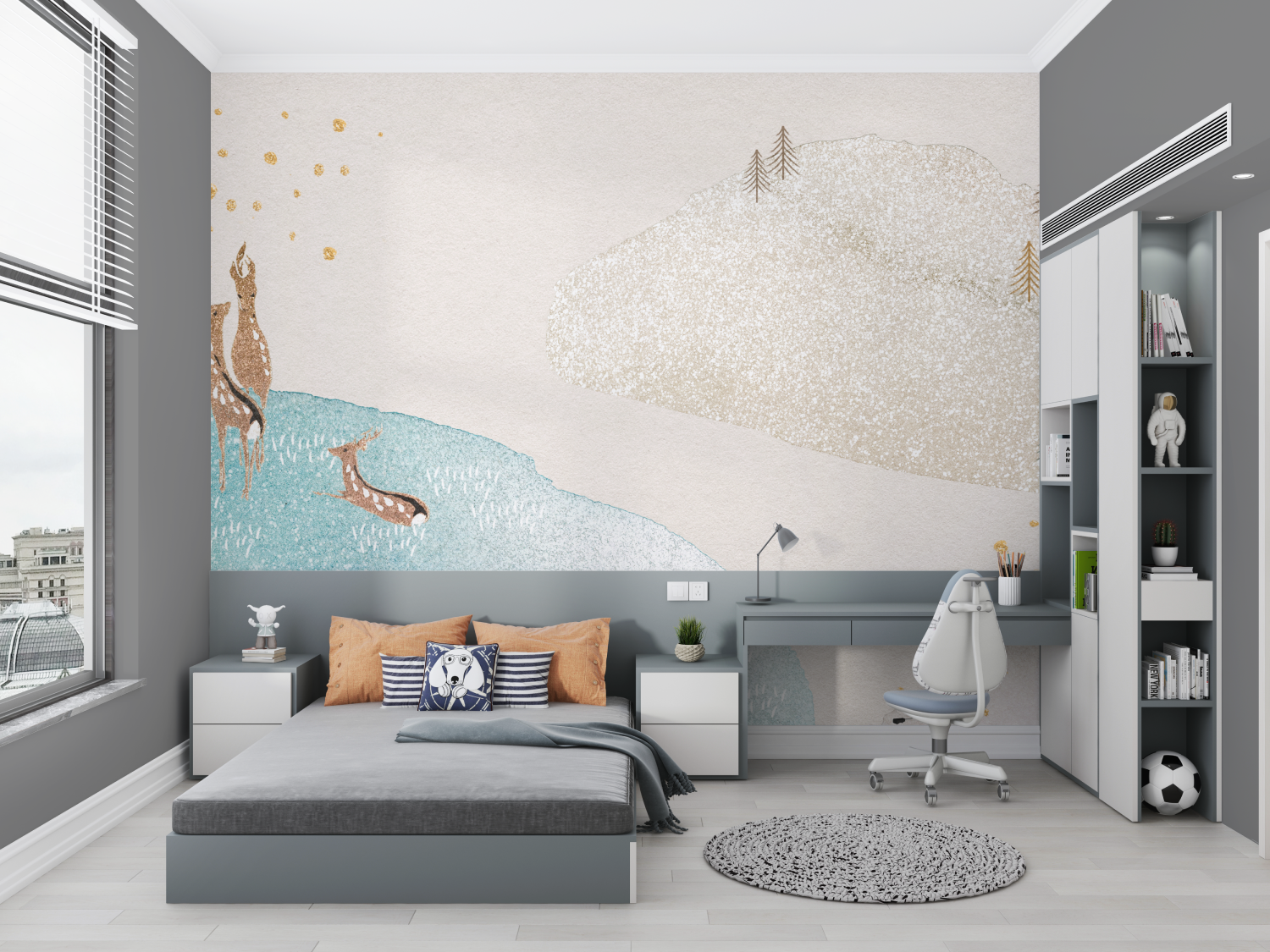 Pastellfarbene Tapete für Kinder | Wandbilder Tapete