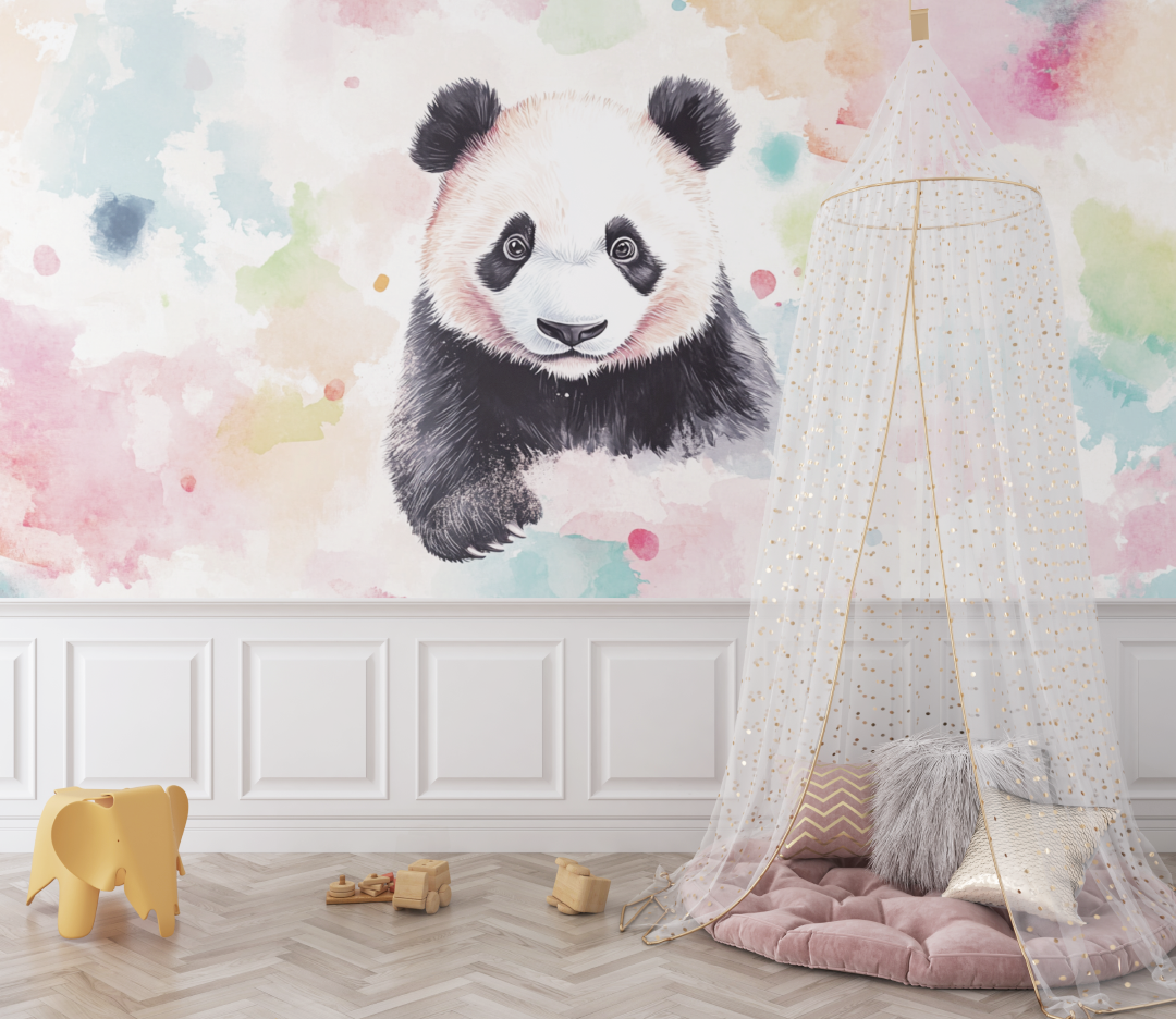 Panda Wallpaper and Pastel Colors | Murals Wallpaper