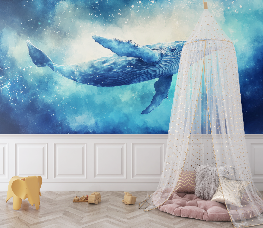 Blauwal-Tapete | Wandbilder