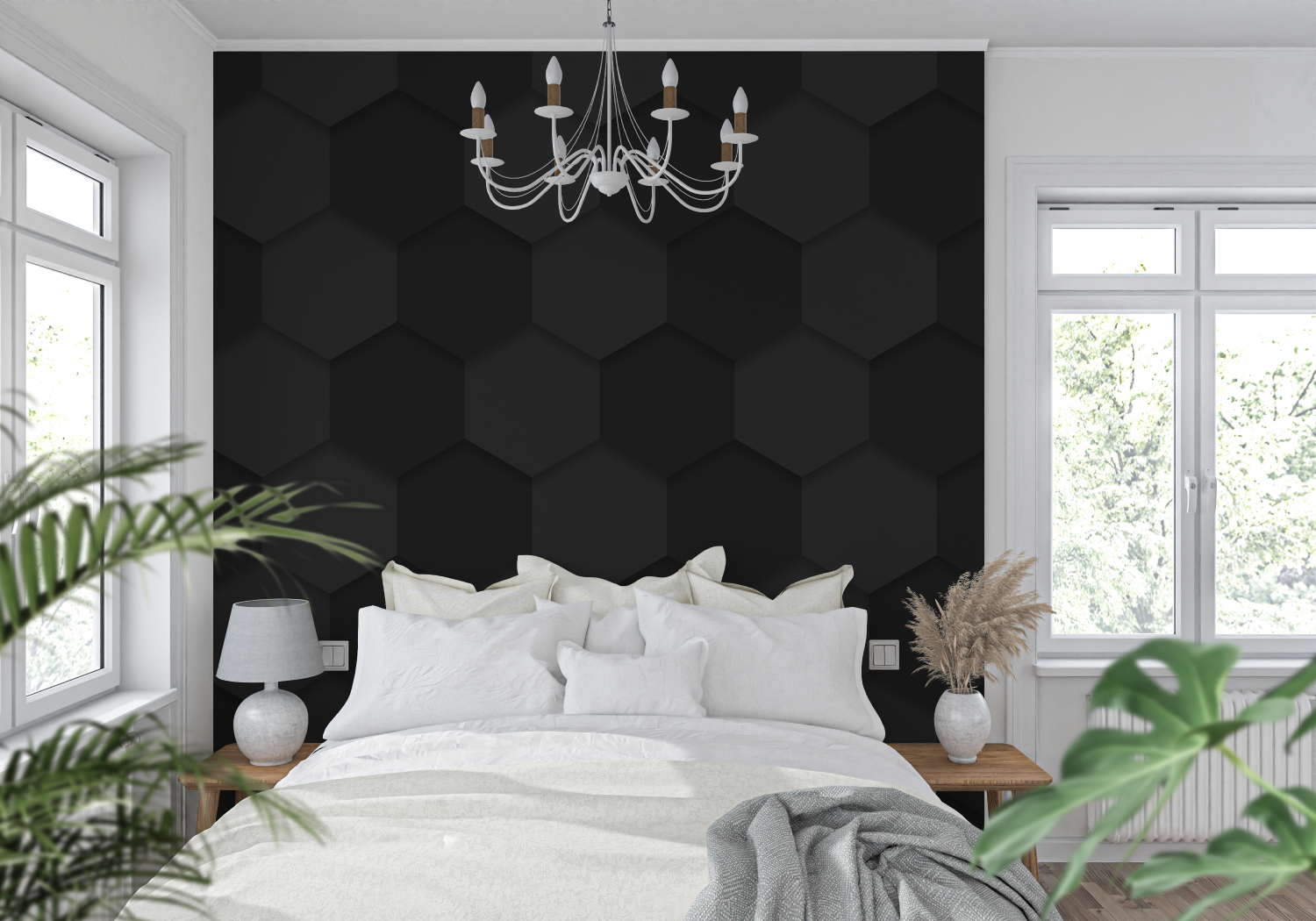 Black Honeycomb Wallpaper | Murals Wallpaper